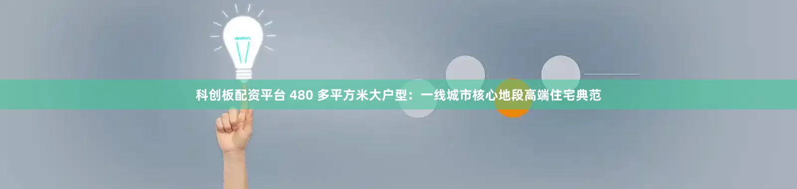 科创板配资平台 480 多平方米大户型：一线城市核心地段高端住宅典范